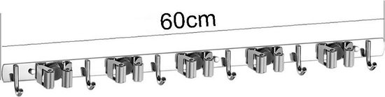 Ophangsysteem tuingereedschap - Bezem ophangsysteem - 5 houders en 6 haken - COLDINE