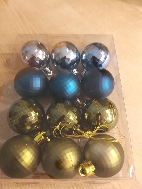 Disco kerstballen 12 stuks onbreekbaar 4 cm bol