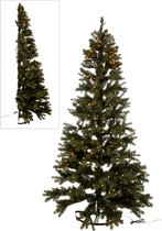 J-Line Kerstboom+Led Lichtjes Half Muur Plastiek Groen