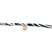 Zebra elastic bracelet heart - Goud