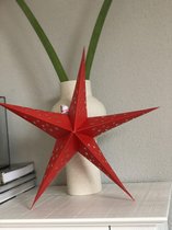 Trendy rode papieren Kerstster - 45cm - 5 puntig - WinterWonderland
