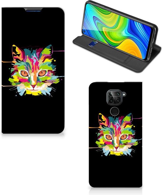 Etui Smartphone Xiaomi Redmi Note 9 Etui Portefeuille Beaux Cat' anniversaire Couleur Chat
