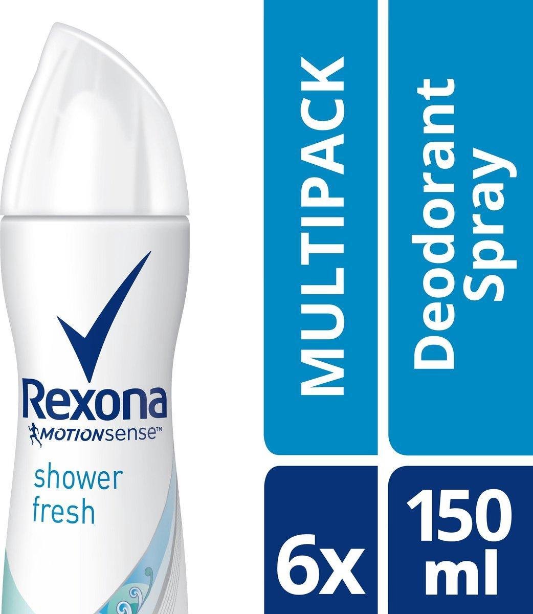 Goedkoopste Rexona Women Shower Fresh - 150 ml - Deodorant Spray - 6 stuks - Voordeelverpakking