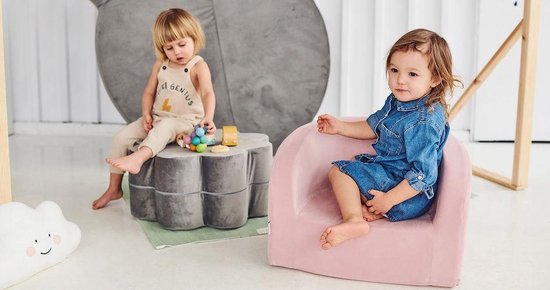 Misioo Kinderstoel - Velvet roze - Luxe kinderstoel - Roze - chillstoel -  zacht velvet | bol