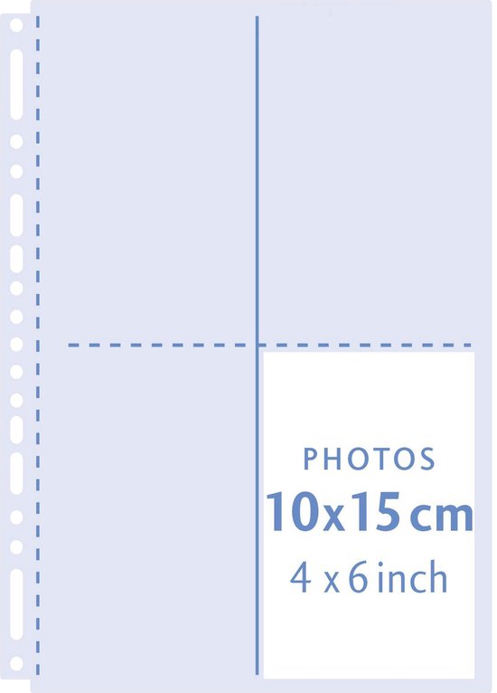 onderdelen lezing Verdikken Insteekhoes - Henzo - 10 stuks voor 80 foto's staand - Fotomaat 10x15 cm -  Transparant | bol.com