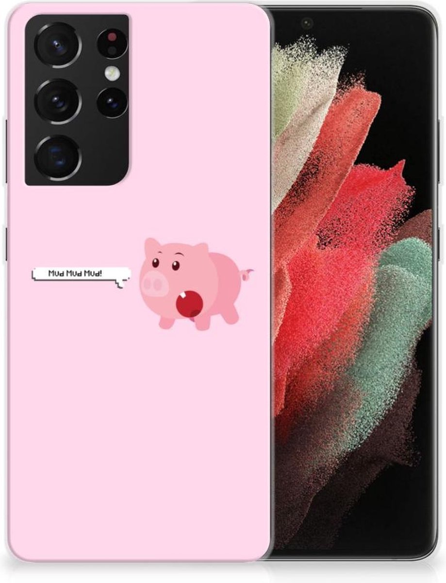 Samsung Galaxy S21 Ultra Telefoonhoesje met Naam Pig Mud