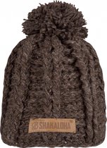 Shakaloha Gebreide Wollen Muts Heren & Dames Beanie Hat van schapenwol met polyester fleece voering - Boss Beanie Choco Unisex - One Size Wintermuts