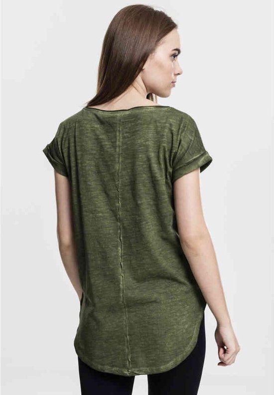 Urban Classics Shirt Shaped Spray Dye Groen
