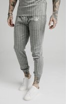 SikSilk Smart Cuff Pants - Grey Pin Stripe