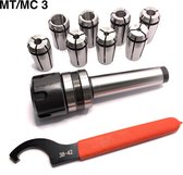 8-delige MC3 ER25 Tangensets - Spantangenset - Spantanghouderset met opbergkoffer