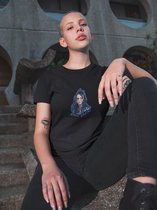 Billie Eilish Gothic T-Shirt / Airbrush Flames Blohsh / Fan art Merchandise / Popstar / Zwart Unisex Maat XL