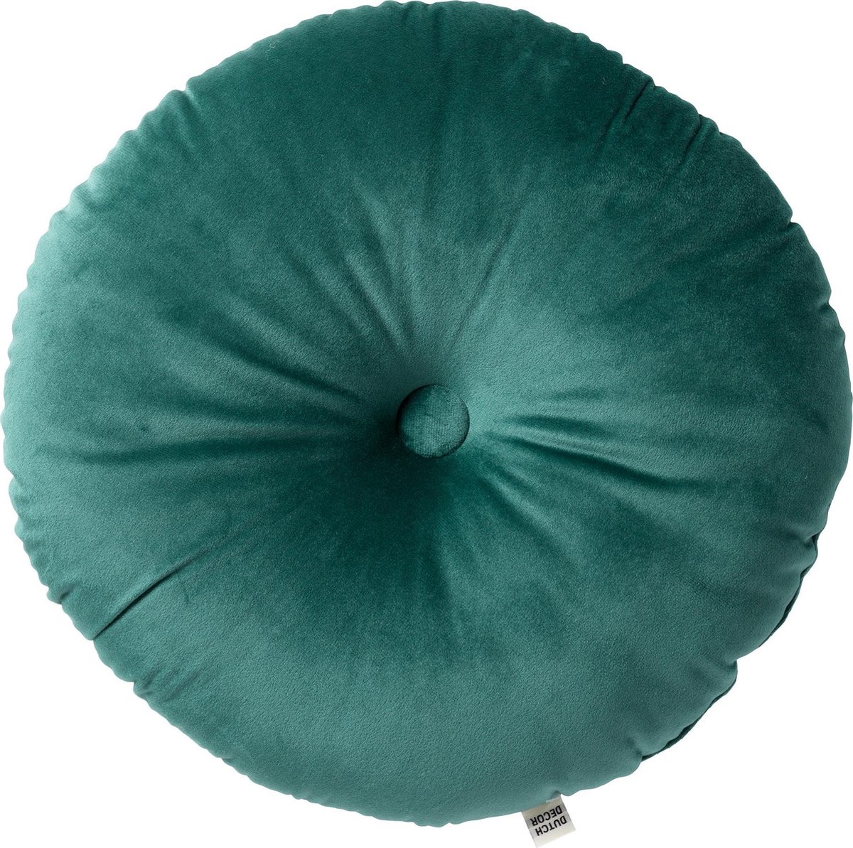 Dutch Decor OLLY - sierkussen Ø38 cm - rond velvet - Sagebrush Green - groen Blauwgroen