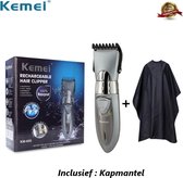 Kemei KM-605 - Tondeuse - Inclusief Kapmantel - Draadloos & Oplaadbaar - 100% Waterdicht