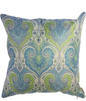 WOONENZO - Sierkussen 45x45 - botanisch - sierkussen blauw - sierkussen groen
