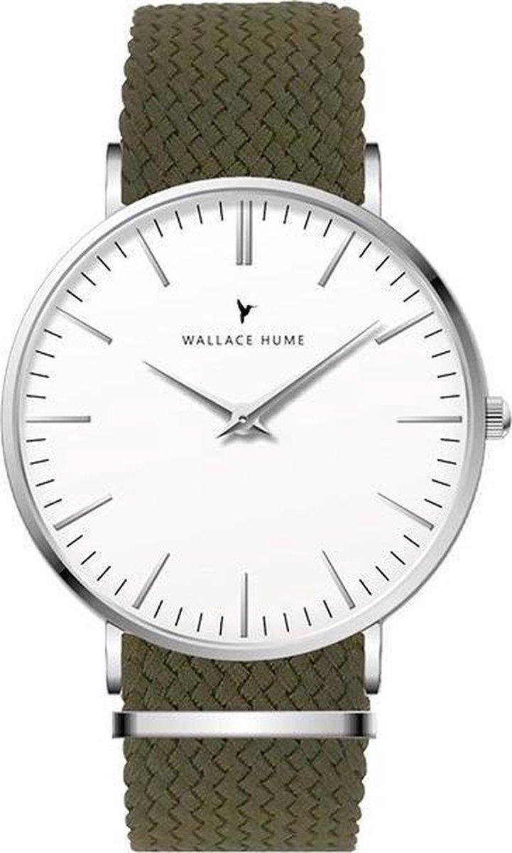Wallace Hume Klassiek Wit - Horloge - Perlon - Leger Groen