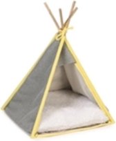 Beeztees - Tipi honden tent - Hondenkussen - Grijs - 55X55X85