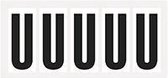 Letter stickers alfabet - 20 kaarten - zwart wit teksthoogte 75 mm Letter U