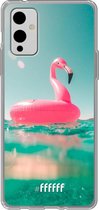 6F hoesje - geschikt voor OnePlus 9 -  Transparant TPU Case - Flamingo Floaty #ffffff