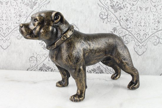 Decoratief Beeld - Gietijzeren Staffordshire Terrier - Gietijzer - Wexdeco - Brons - 32.9 X 13 Cm