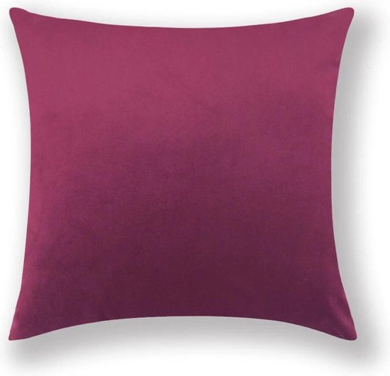 Kussenhoes Velvet Bordeaux Rood - Kussenhoes - 45x45 cm - Sierkussen - Polyester - Fluweel