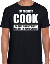 I'm the best cook - always right t-shirt zwart heren - Cadeau verjaardag t-shirt kok L