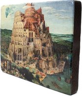 Decoratief Beeld - Meesters-op-hout. Breughel Toren Van Babel. - Hout - Lanzfeld - Multicolor - 19.5 X 3 Cm