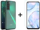 Huawei P40 Lite 5G hoesje case siliconen transparant hoesjes cover hoes - Hoesje huawei p40 lite 5g - 1x Huawei P40 Lite 5g Screenprotector screen protector