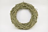 GRAPE WOOD WREATH 75*17 CM. GREEN FROSTED