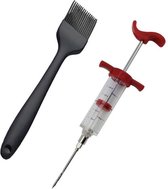 Keuken / BBQ set - Bakkwast en marinade injectiespuit - Marinade kwast - Marinade injector - BBQ
