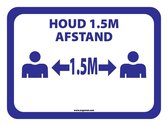 Vloersticker 'Houd 1,5 meter afstand', blauw, 230 x 300 mm