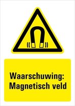 Sticker met tekst waarschuwing magnetisch veld, W006 148 x 210 mm