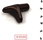 Support d'étagère d'armoire TQ4U | coin avec goupille métallique | couleur bronze marron | broche Ø 5 mm | 16 PIÈCES