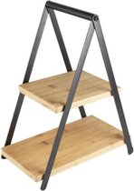 Etagere bamboe en metaal tweelaags.