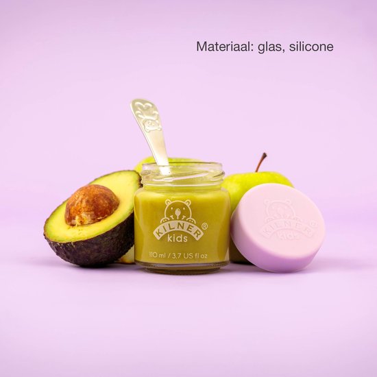 Kilner - Set van 6 voorraadpotten voor babyvoeding - Glas - Silicone deksels - 6 x 110 ml van Kilner — afbeelding 2