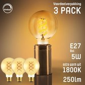 LED's Light LED Gloeilamp goud E27 - Dimbaar - G95 XL lamp - Extra warm wit