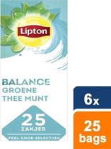 Lipton Feel Good Selection Groene Thee Munt - 6 x 25 zakjes - Voordeelverpakking
