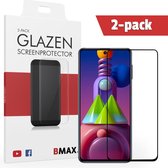 2-pack BMAX geschikt voor Samsung Galaxy M51 Screenprotector Full Cover Glas / Volledige dekking / Beschermglas / Tempered Glass / Glasplaatje - Zwart