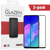 2-pack BMAX geschikt voor Huawei P40 lite E Screenprotector Full Cover Glas / Volledige dekking / Beschermglas / Tempered Glass / Glasplaatje - Zwart