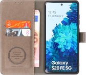 Bestcases Book Case Telefoonhoesje - Kaarthouder Portemonnee Hoesje - Wallet Cases - Samsung Galaxy S20FE - Grijs