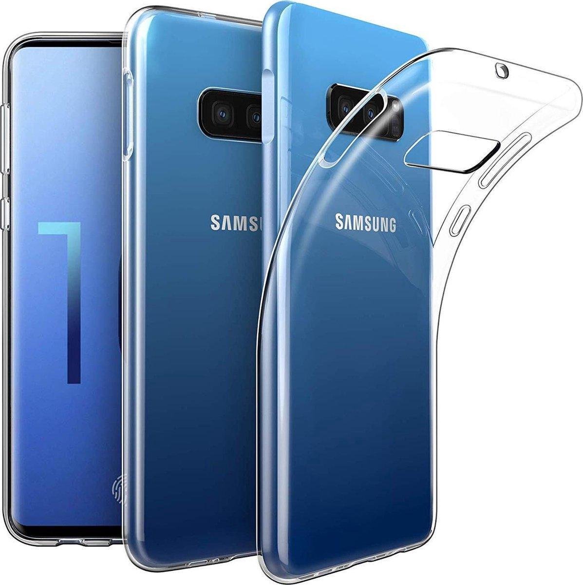 Samsung S10e hoesje transparant - Flexibel Jelly cover Samsung Galaxy S10E hoesje - Transparant - Telefoonhouder meegeleverd - e variant