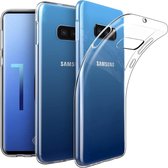 Samsung S10e hoesje transparant - Flexibel Jelly cover Samsung Galaxy S10E hoesje - Transparant  - Telefoonhouder meegeleverd - e variant