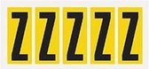 Letter stickers alfabet - 20 kaarten - geel zwart teksthoogte 75 mm Letter Z