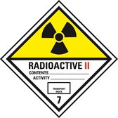 ADR klasse 7 radioactief 2 bord - aluminium 300 x 300 mm