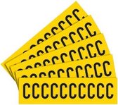 Sticker letters geel/zwart teksthoogte: 40 mm Letter C