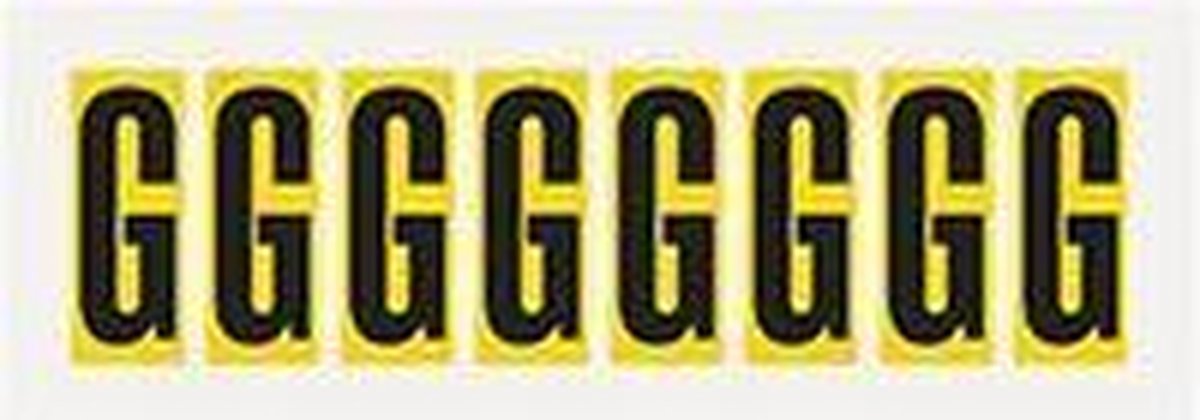 Afbeelding van product Merkloos / Sans marque  Letter stickers geel/zwart teksthoogte: 50 mm letter G