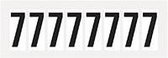 Cijfer stickers wit/zwart teksthoogte: 50 mm, 20 kaarten per VE cijfer 7