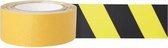Vloermarkeringstape, overrijdbaar, 2-kleuren breedte 75 mm Geel, zwart