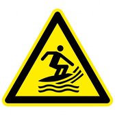 Waarschuwingssticker surfgebied - ISO 7010 - W046 300 mm