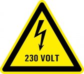 Sticker elektriciteit waarschuwing 230 volt 400 mm