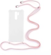 Shop4 - Xiaomi Redmi 9 Hoesje - Zachte Back Case met Koord Rosé Goud